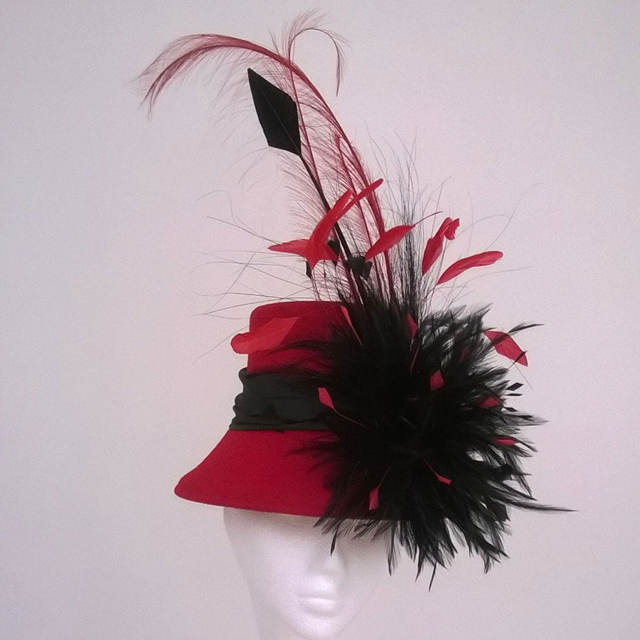 cora - red felt cloche 227