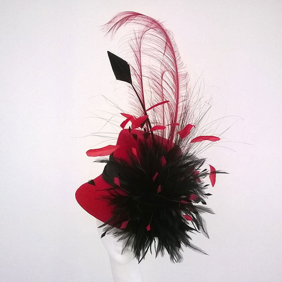 cora - red felt cloche 227